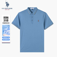 U.S. POLO ASSN.男士短袖POLO衫美式經(jīng)典休閑翻領上衣USPA彩標全棉商務男裝T恤