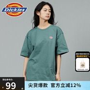 dickies簡約小logo全棉短袖男女T恤多色可選DK010991 墨綠色 L