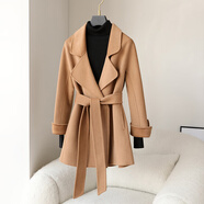 南極人（Nanjiren）雙面羊毛大衣女短款2025年春季外套新款小個(gè)子時(shí)尚羊毛呢子大衣女 駝色 XS