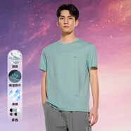 海瀾之家（HLA）t恤男簡約基礎(chǔ)款夏新品圓領(lǐng)短袖T恤涼感打底衣休閑純色百搭衣服男 淺綠C6(涼感消臭吸濕) S /165/84A