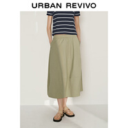 UR2025秋季新款女裝簡(jiǎn)約休閑松緊腰超寬松半裙UWM550009 卡其 (偏寬松) S (XS-S)