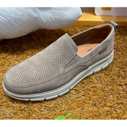 暇步士（Hush Puppies）2025春一腳蹬通勤男休閑皮鞋AM5 灰色 39