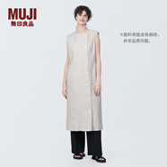 無(wú)印良品（MUJI） 女式 麻混 彈力 背心連衣裙 女裝裙子夏季背心裙  BC2IHC4S 淺灰色 XL (165/92A)