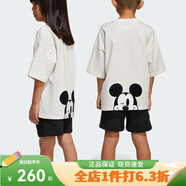 adidas2025新款短袖套裝短褲運(yùn)動(dòng)休閑戶外兩件套男女學(xué)生小童IT8777 JD3105 128