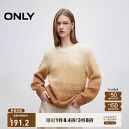 ONLY秋冬柔軟舒適漸變燈籠袖圓領(lǐng)毛衣針織衫女|124313008 C12 沙色 M (165) 84A