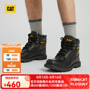 CAT卡特馬丁靴工裝靴男鞋牛皮鞋面防潑水城市輕戶(hù)外高幫短靴P110966 黑色 41