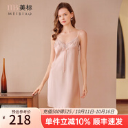 美標(biāo)送禮物真絲吊帶連衣裙性感睡裙女春夏19姆米重磅100%桑蠶絲綢睡衣 柔粉 M (160)