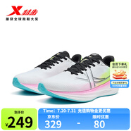 特步【門(mén)店同款】騛速5.0跑鞋男減震回彈舒適穩(wěn)定耐磨通勤慢跑運(yùn)動(dòng)鞋 經(jīng)典白/熒光青提綠熒光數(shù)碼粉-女 40