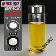 臥龍單層玻璃杯加厚男大容量500ml車(chē)載鋼化防摔泡茶杯水杯子家用 400ml本色黑圈送杯刷杯套