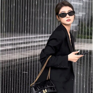 春秋款2025新款高級感西服外套女垂墜感上檔次中長(cháng)款寬松休閑氣質(zhì) 黑色高品質(zhì)【發(fā)貨帶防塵袋與衣架】 XS 建議80-105斤