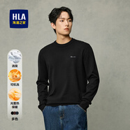 海瀾之家（HLA）毛衣男保暖長袖針織衫男圓領(lǐng)套頭內(nèi)搭打底衫男含羊毛舒適毛衫男 黑色42 -含羊毛/牦牛絨/抑菌/光蓄熱保暖/可機洗 L /175/92A
