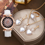 仙百搭輕奢時(shí)尚鎖骨鏈小眾簡(jiǎn)約潮流韓版鑲鉆ins滿(mǎn)鉆項鏈 白色手表+白色愛(ài)心寶石套裝 配個(gè)白的禮盒(自行擺放首飾)