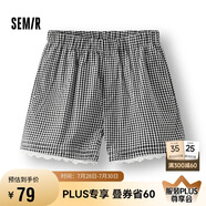 森馬（Semir）休閑褲女寬松松緊腰溫柔2025夏季甜美風(fēng)蕾絲花邊短褲109325125002