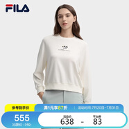 FILA 斐樂官方女子套頭衛(wèi)衣2025春夏時尚休閑寬松刺繡針織上衣