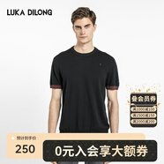 路卡迪龍【羊毛軟黃金】24年夏季休閑百搭男士圓領(lǐng)羊毛短袖T恤 黑色 S (46)