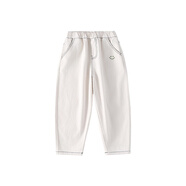 棉花堂【100%棉】棉花堂男童長(cháng)褲兒童褲子純棉春秋休閑工裝褲中大童抗菌 米白 130