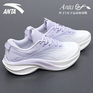 anta kids安踏葉子6跑步鞋女鞋夏季新款輕便減震運動鞋子女款網面跑鞋女士 5555-5象牙白/淺紫色【葉子5】 37.5