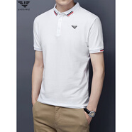 EMPORIO ARMANI EA7阿瑪尼男裝短袖t恤男翻領(lǐng)polo汗衫商務(wù)休閑刺繡純·棉上衣男 白色 M 體重90-110斤