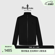 比音勒芬（Biemlfdlkk）【抗UV防曬】春秋季男士上衣休閑運動外套戶外風凈色立領(lǐng)夾克百搭 07黑 2XL