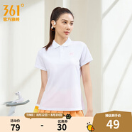 361度運動翻領(lǐng)t恤2025年春夏季新款休閑透氣短袖情侶POLO衫 【女款】本白 3XL