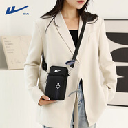 回力2025手機包女斜挎迷你小包包夏季裝手機布袋豎掛脖便攜手腕零錢(qián)包 黑色簡(jiǎn)約款