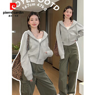 皮爾卡丹（pierre cardin）灰色短款衛(wèi)衣外套女款春秋小個(gè)子春季穿搭初春正肩上衣運(yùn)動(dòng)套裝薄 灰色 【春秋薄款】牛奶絲內(nèi)里 S 超好看/秋季/美式/薄款/拉鏈/b