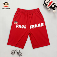 大嘴猴（paul frank）童裝兒童短褲2025夏季新款寬松舒適中大童休閑運動(dòng)時(shí)尚男女童上衣 37AF紅色 130