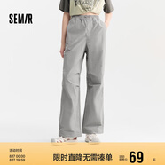 森馬[防曬 UPF50+]休閑褲女質(zhì)感長(cháng)褲夏季闊腿傘兵褲109324127011