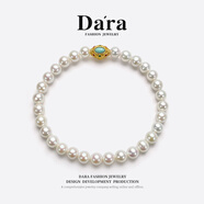 戴拉（dara）近正圓強光淡水珍珠手鏈彈力繩新中式手串手飾生日送女友老婆禮物