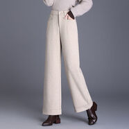 MAGIOPY國際一線(xiàn)品牌腿褲女秋冬新款高腰時(shí)尚百搭直筒褲顯瘦羊絨休閑女褲 【旗艦品質(zhì)保障】杏色 M 【推薦95-110斤】M