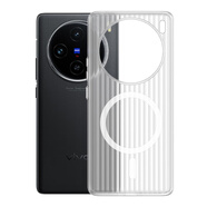 喜喬適用于vivox100s手機(jī)殼防摔x100spro瓦楞冰霧X100S磁吸磨砂硬殼X100SPro透明保護(hù)殼潮款 磁吸款【瓦楞-磨砂白】 vivo X100S