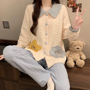 煊陌烏薩奇公主風(fēng)女 睡衣女冬季加厚空氣棉夾層卡通烏薩奇小八大童初 A7103【長袖空氣棉夾層套裝  BS】 M 【75-95斤】