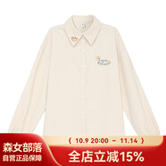 森女部落原創(chuàng)復(fù)古撞色文藝風(fēng)馬甲學(xué)生毛針織衫 杏色襯衫（單件） S
