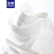 羅蒙（ROMON）2025輕奢250g重磅日系短袖t恤男夏季純棉厚實(shí)寬松純色圓領(lǐng)落肩袖 白色 L 140-160斤