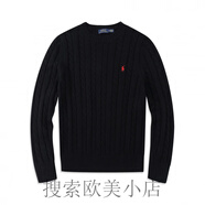 拉夫勞倫（Ralph lauren）秋季針織衫男女純棉長(zhǎng)袖毛衣2025新款美國(guó)保羅小馬標(biāo)刺繡 黑色 XL