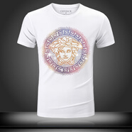 VERSACE JEANS COUTURE范思哲夏季歐洲風(fēng)美杜莎印花短袖T恤牌男裝大碼上衣半袖體恤修身 185短袖白色 L [120-138斤]
