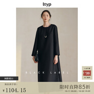 旅途原品ltyp 黑標(biāo)系列「夜曲」真絲羊毛輕社交連衣裙極簡優(yōu)雅長裙 靜謐黑 現(xiàn)貨 M