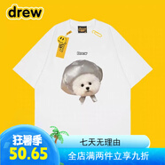 DREW HOUSEDrew笑臉短袖可愛(ài)比熊印花純棉短袖男女同款百搭休閑寬松半袖上衣 三標(biāo)齊全#純棉面料螺紋領(lǐng)口【白色】 M （85-115斤）156-163cm
