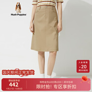 暇步士（Hush Puppies）【柔軟親膚】女裝春夏休閑通勤經(jīng)典半身裙女 130卡其 M (28)