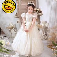 G. DUCKKIDS兒童高端禮服女童生日公主花童婚禮小女孩主持人鋼琴演奏演出服 2355香檳色禮服 收藏+皇冠  兒童 110