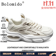 Bolomido國際輕奢品牌時尚老爹男鞋休閑透氣運動男士厚底增高男士網(wǎng)布鞋 米咖 41