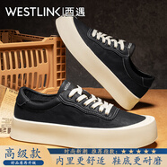 西遇（Westlink）男鞋夏季2025新款爆款厚底增高板鞋子男士防滑耐磨潮流百搭休閑鞋 黑色【高級(jí)款】 單層 39 （標(biāo)準(zhǔn)運(yùn)動(dòng)鞋尺碼）