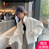 AEMAPE外套女2025春秋季新款加厚短外套女衛(wèi)衣拉鏈今年流行女裝上衣 白色 常規(guī) M