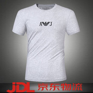 Emporio Armani EA7阿瑪尼秋季大碼休閑體恤男男士純·棉薄款短袖T恤男圓領(lǐng)EA7 A1911灰色 L 建議【125-145】斤