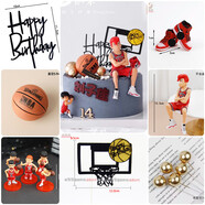 烘焙裝飾擺件籃球套裝灌籃高手球框球鞋男孩生日插件 籃球套裝B