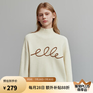 ELLE法式設(shè)計(jì)感慵懶風(fēng)軟糯毛針織衫女2023冬裝新款寬松顯瘦毛衣 米黃色 L