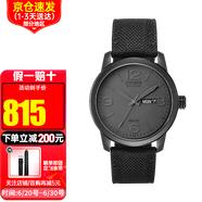 西鐵城（CITIZEN）光動(dòng)能手表男皮帶夜光商務(wù)時(shí)尚潮流男士騷橙男表送禮情人節(jié) 酷黑BM8475-00F