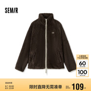 森馬（Semir）外套女插肩袖珊瑚絨仿羊羔毛2024冬季立領(lǐng)寬松夾克109724108003