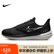 耐克NIKE跑步鞋男氣墊防水WINFLO SHIELD 9運動鞋DM1106-001黑白42