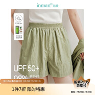 茵曼UPF100+防曬衣女夏時尚襯衫外套 短褲-綠色 L